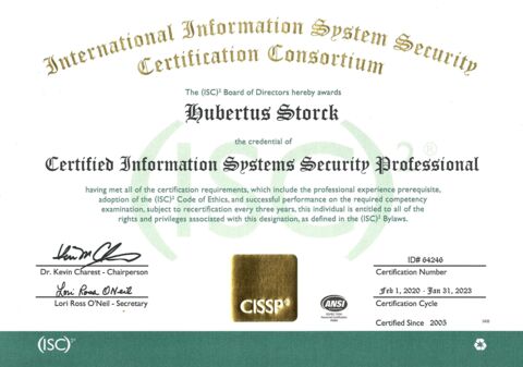ISC2 CISSP recertification